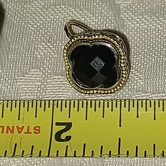 Andrea Candela  Clover Black Onyx Earrings, Sterling Silver & 18k - Picture 8 of 8